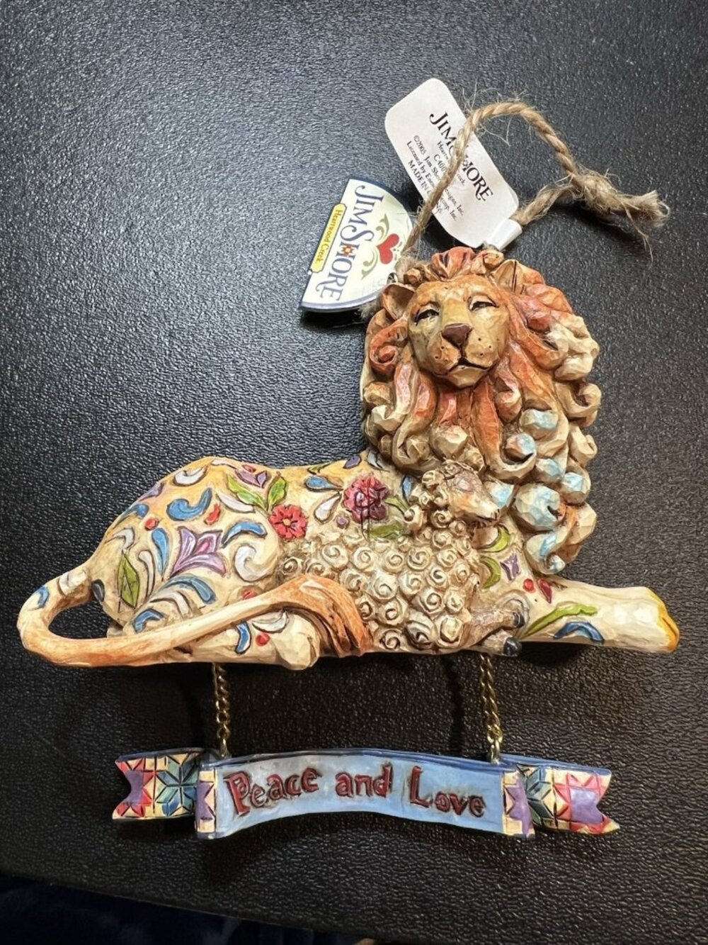 Jim Shore Heartwood Creek Lion & Lamb Peace and Love Christmas Ornament NWT